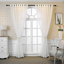 Rideaux Décoratifs En Tulle Brodé De Plantes Pour Fenêtre De Chambre