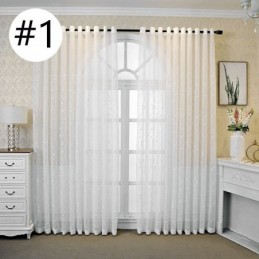 Rideaux Décoratifs En Tulle Brodé De Plantes Pour Fenêtre De Chambre
