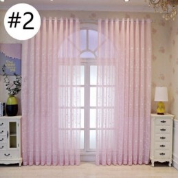 Rideaux Décoratifs En Tulle Brodé De Plantes Pour Fenêtre De Chambre