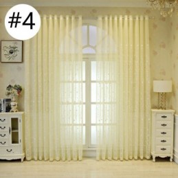 Rideaux Décoratifs En Tulle Brodé De Plantes Pour Fenêtre De Chambre