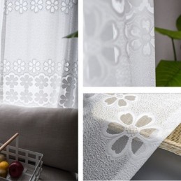 Rideaux En Tulle Blanc Modernes, Voilages Fleuris, Sur Mesure, Pour Salon
