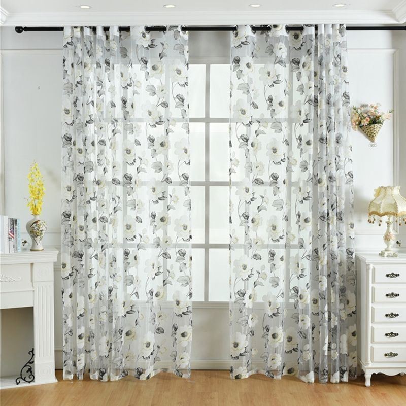 Rideau Transparent Européen Sur Mesure En Tulle À Fleurs Rustiques Pour Salon Et Chambre À Coucher
