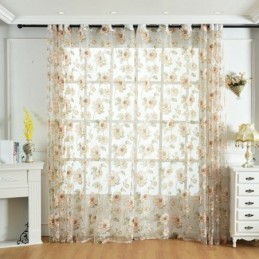 Rideau Transparent Européen Sur Mesure En Tulle À Fleurs Rustiques Pour Salon Et Chambre À Coucher