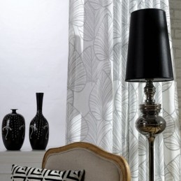 Rideau Imprimé Feuilles Sur Mesure En Tulle Transparent Pour Salon Et Chambre À Coucher