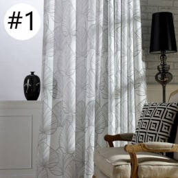 Rideau Imprimé Feuilles Sur Mesure En Tulle Transparent Pour Salon Et Chambre À Coucher