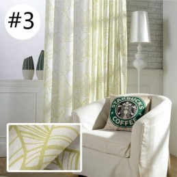 Rideau Imprimé Feuilles Sur Mesure En Tulle Transparent Pour Salon Et Chambre À Coucher