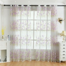Rideau En Tulle Floral...