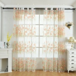 Rideau En Tulle Floral Européen Sur Mesure, Style Pastoral Pour Salon