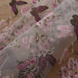 Rideaux En Tulle Imprimés De Fleurs Et De Papillons, Décoration De Fenêtre, Rideau En Voile, Rideau Sur Mesure
