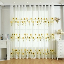Rideau Transparent Européen Sur Mesure En Tulle À Fleurs Rustiques Pour Salon Et Chambre À Coucher