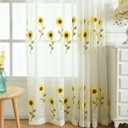 Rideau Transparent Européen Sur Mesure En Tulle À Fleurs Rustiques Pour Salon Et Chambre À Coucher