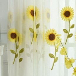 Rideau Transparent Européen Sur Mesure En Tulle À Fleurs Rustiques Pour Salon Et Chambre À Coucher