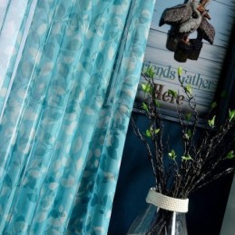 Rideaux Semi-Transparents À Imprimé Feuilles Pour Salon Et Chambre À Coucher