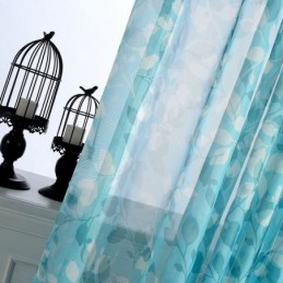 Rideaux Semi-Transparents À Imprimé Feuilles Pour Salon Et Chambre À Coucher