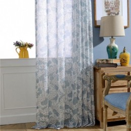 Rideaux En Tulle Transparent À Imprimé Floral Pour Salon Et Chambre À Coucher