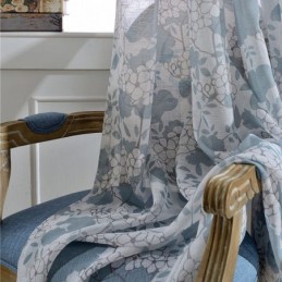 Rideaux En Tulle Transparent À Imprimé Floral Pour Salon Et Chambre À Coucher