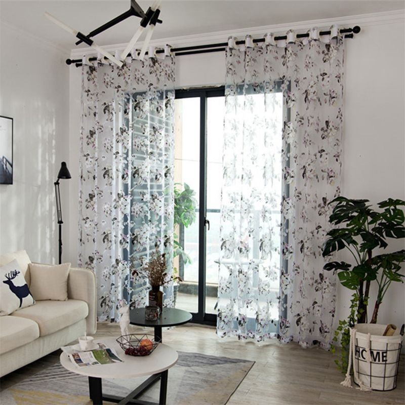 Rideau Transparent Européen Sur Mesure En Tulle À Fleurs Rustiques Pour Salon Et Chambre À Coucher