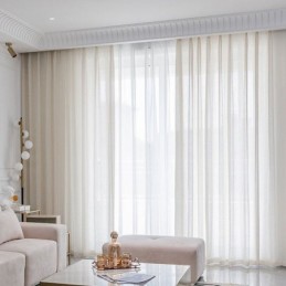 Rideaux En Tulle Blanc Modernes, Voilages Géométriques, Sur Mesure Pour Salon