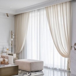 Rideaux En Tulle Blanc Modernes, Voilages Géométriques, Sur Mesure Pour Salon