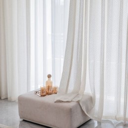 Rideaux En Tulle Blanc Modernes, Voilages Géométriques, Sur Mesure Pour Salon