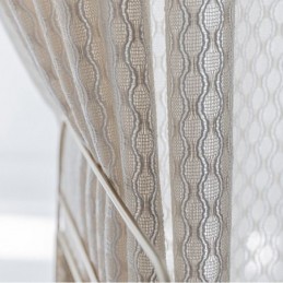 Rideaux En Tulle Blanc Modernes, Voilages Géométriques, Sur Mesure Pour Salon