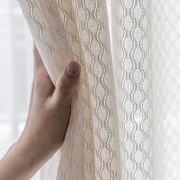 Rideaux En Tulle Blanc Modernes, Voilages Géométriques, Sur Mesure Pour Salon