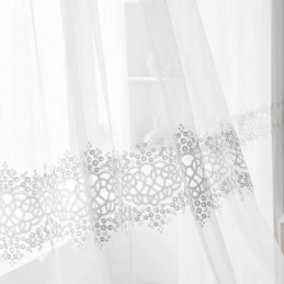 Rideaux Transparents Géométriques En Tulle Brodé Moderne Pour Salon