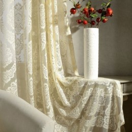 Rideaux En Tulle Brodés Européens, Rideaux De Fenêtre Romantiques Semi-Transparents En Jacquard