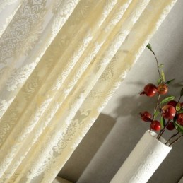 Rideaux En Tulle Brodés Européens, Rideaux De Fenêtre Romantiques Semi-Transparents En Jacquard