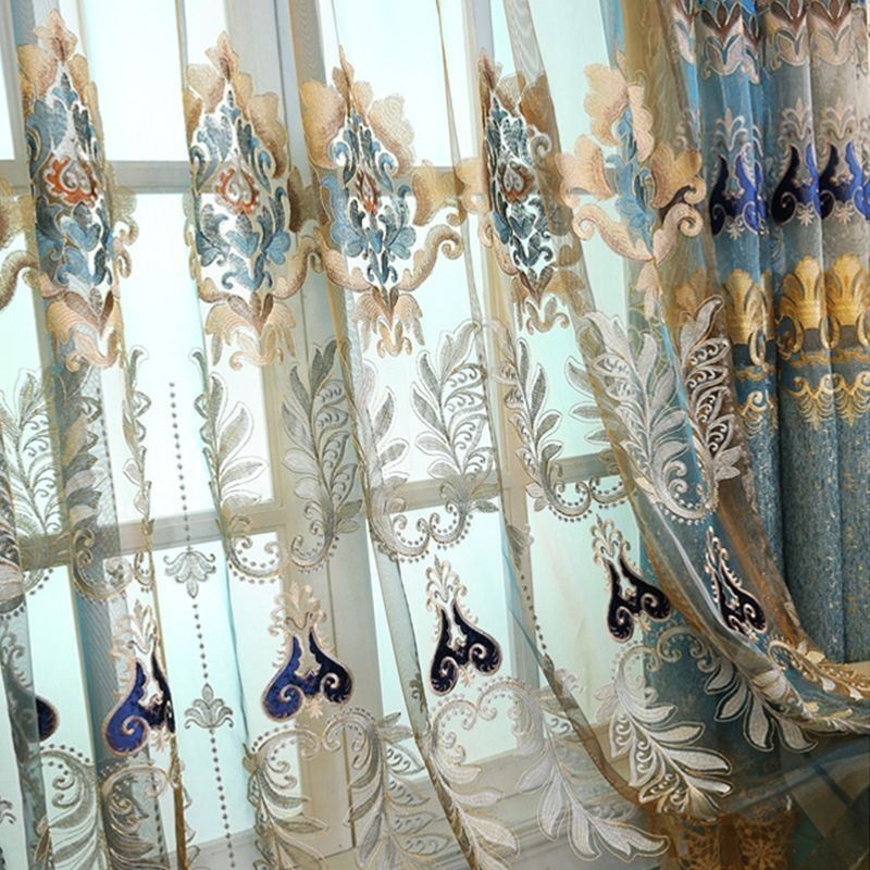 Rideau En Tulle Exquis, Fabriqué Sur Mesure, Rideau Européen Brodé À Fleurs, Rideaux Transparents Pour La Décoration De La Pièce