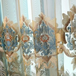 Rideau En Tulle Exquis, Fabriqué Sur Mesure, Rideau Européen Brodé À Fleurs, Rideaux Transparents Pour La Décoration De La Pièce