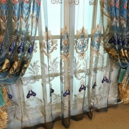 Rideau En Tulle Exquis, Fabriqué Sur Mesure, Rideau Européen Brodé À Fleurs, Rideaux Transparents Pour La Décoration De La Pièce