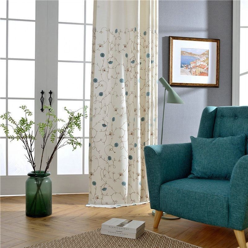 Rideau Japonais Simple Sur Mesure Avec Broderie Fraîche