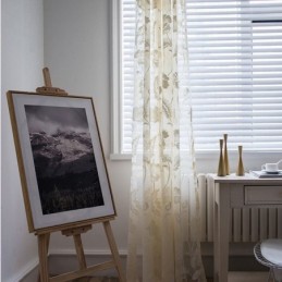 Rideaux En Voile Transparent Blanc, Broderie Décorative De Vigne, Rideaux De Fenêtre Pour Chambre À Coucher