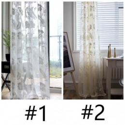 Rideaux En Voile Transparent Blanc, Broderie Décorative De Vigne, Rideaux De Fenêtre Pour Chambre À Coucher