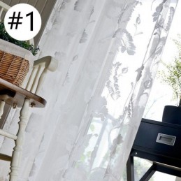 Rideaux En Voile Transparent Blanc, Broderie Décorative De Vigne, Rideaux De Fenêtre Pour Chambre À Coucher