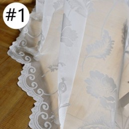 Rideaux En Voile Transparent Blanc, Broderie Décorative De Vigne, Rideaux De Fenêtre Pour Chambre À Coucher
