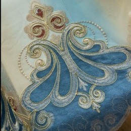 Rideaux Transparents De Luxe, Semi-Voile Brodé Floral, Rideau Sur Mesure Pour Chambre À Coucher