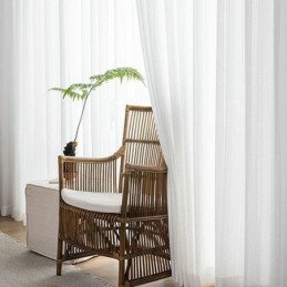 Rideau De Fenêtre Classique Géométrique En Organza Brodé Blanc Pour Salon, Sur Mesure