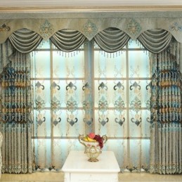 Rideau Transparent Élégant Européen Sur Mesure Pour Salon Et Chambre À Coucher