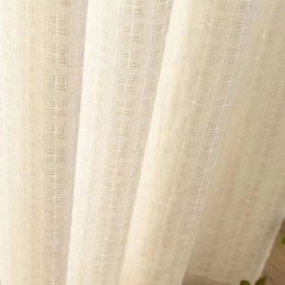 Rideaux En Tulle Jacquard À Carreaux Pour Fenêtre De Salon