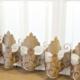 Rideau De Fenêtre Brodé Européen Sur Mesure, Rideau Transparent Floral Exquis Pour Salon, Villa, Hall