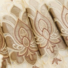 Rideau De Fenêtre Brodé Européen Sur Mesure, Rideau Transparent Floral Exquis Pour Salon, Villa, Hall