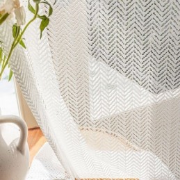 Rideaux En Tulle À Motif D'Arêtes De Poisson Pour Fenêtre De Salon Ou De Chambre À Coucher