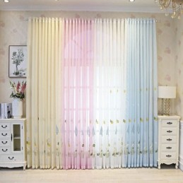Rideaux Décoratifs En Tulle Brodé De Dessins Animés Pour Chambre À Coucher