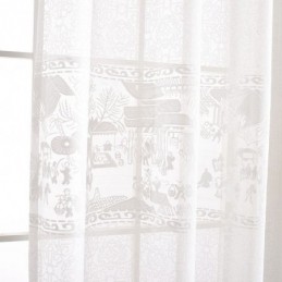 Rideaux Translucides En Jacquard Blanc Pour Salon Et Chambre À Coucher
