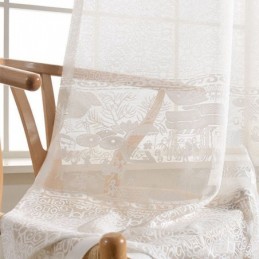 Rideaux Translucides En Jacquard Blanc Pour Salon Et Chambre À Coucher