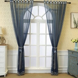 Rideaux Décoratifs En Tulle Brodé De Plantes Pour Fenêtre De Chambre