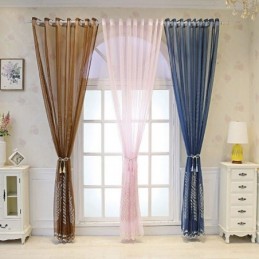 Rideaux Décoratifs En Tulle Brodé De Plantes Pour Fenêtre De Chambre