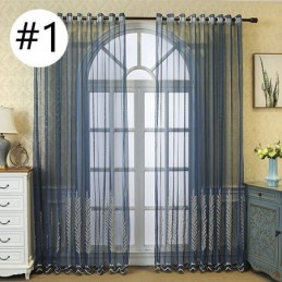 Rideaux Décoratifs En Tulle Brodé De Plantes Pour Fenêtre De Chambre